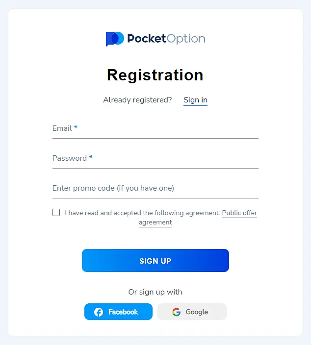 pocketoption sign up